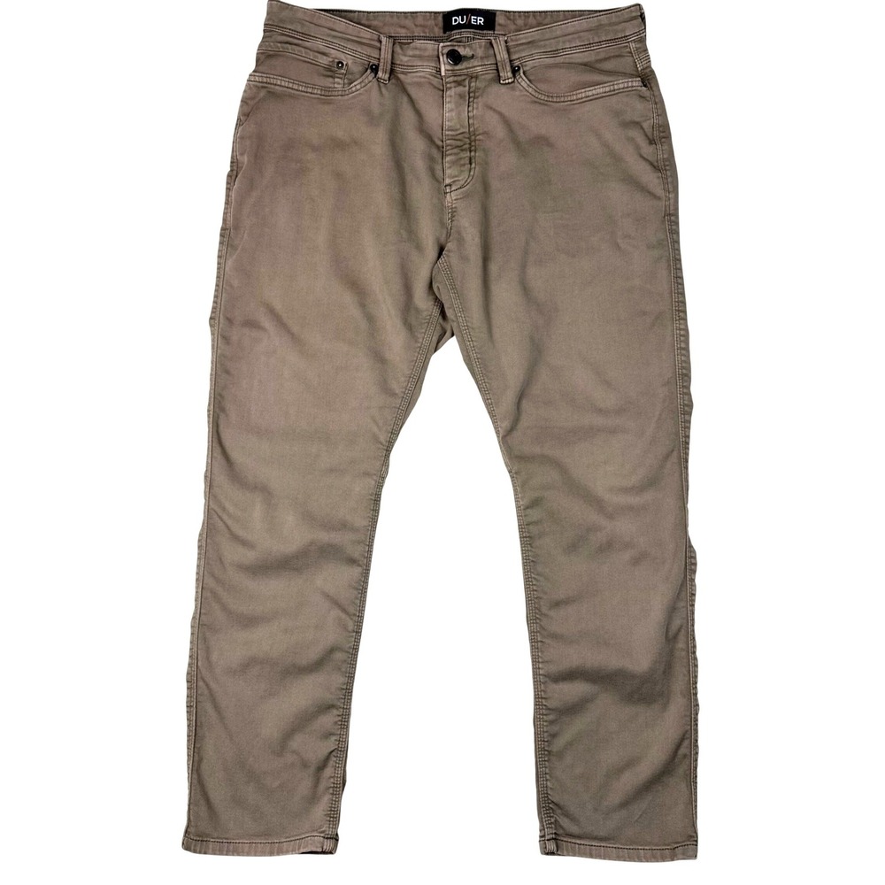 DU/ER N2X No Sweat Relaxed Taper Pant Men 36x30 (fit 36x28) Taupe Brown Gorpcore